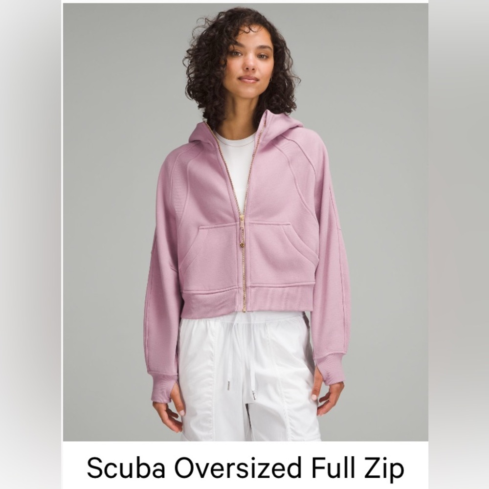 lululemon Women’s Full Zip Oversized Scuba Hoodie w/Gold Zipper Detail - Picture 2 of 5